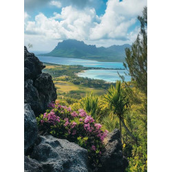 Алмазна мозаїка &quot;Вид на острів Маврикій&quot;, 30*40см, на рамці, в кор. 31*41*2,5см, ТМ Dreamtoys арт: S20295