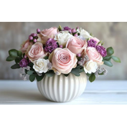 Алмазна мозаїка "Цвітуча елегантність", 30*40см, на рамці, в кор. 31*41*2,5см, ТМ Dreamtoys арт: S20342