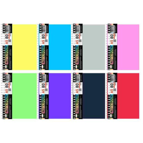 Блокнот А5, 80 арк., пластик, пружина збоку, 15*20см, Видавництво Апельсин, Україна арт: АП-1505