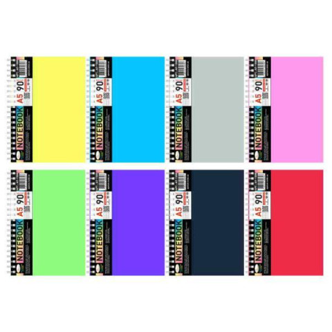 Блокнот А5, 90 арк., пластик, 2 розділ., пружина збоку, 20*15см, Видавництво Апельсин, Україна арт: АП-1508