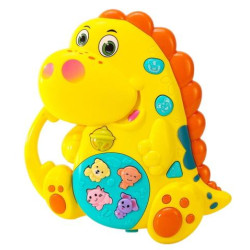 Музична розвиваюча іграшка 15см, LIMO TOY. ДИНО помаранч, муз., звук(укр), світло, бат., в кор. 16*19,5*5,5см  арт: FT0009ABCдино оранж