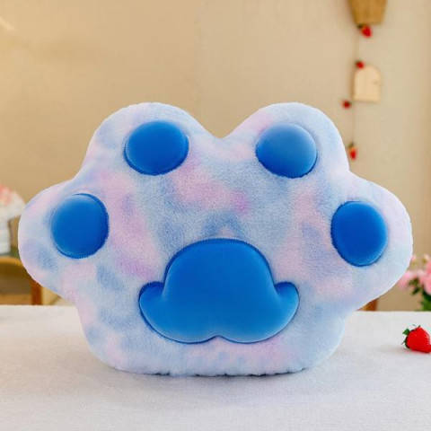 Подушка Лапа кошачья синяя, 50x35см