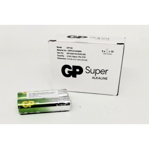 Батарейка GP SUPER ALKALINE 1.5V LR6 15A21-S2 ПВХ, ЦІНА ЗА УП. 10ШТ