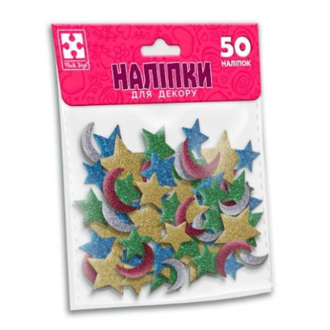 Набір для творчості з  наліпками "Зірка та місяць", пак. 16*18см, ТМ Vladi Toys, Україна арт: VT4206-55