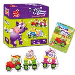 Гра розвиваюча з липучками &quot;Веселий фермер&quot;, в кор. 18*20*4см, ТМ Vladi Toys, Україна арт: VT2100-13