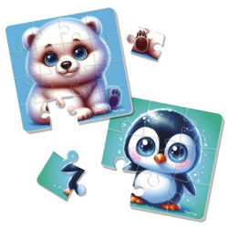 Мягкие пазлы "Ведмедик та пінгвеня", пак. 21*17см, ТМ Vladi Toys, Украина