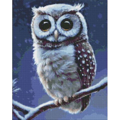 Алмазна мозаїка "Лісова совушка" 40*50см, в термопакеті, ТМ Ідейка, Україна арт: AMO7413