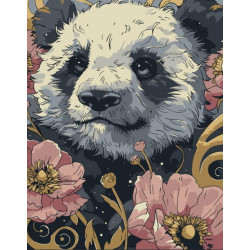 Картина по номерам "Цветочная пандочка" лак 40*50см, термопакет, ТМ ART Craft, Украина