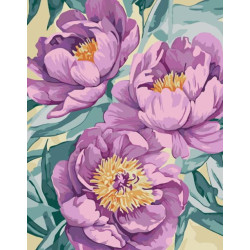 Картина по номерам "Лиловые цветы" лак 40*50см, термопакет, ТМ ART Craft, Украина