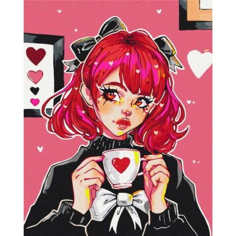 ККартина по номерам Девушка с ароматом любви nila_art_art 40*50см Metalic/Флуоресцентные, термопакет, ТМ Brushme, Украина