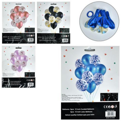 Воздушные шарики, набор 12шт, 12дюйм, 4 цвета, пак., 17*20*0,5см 