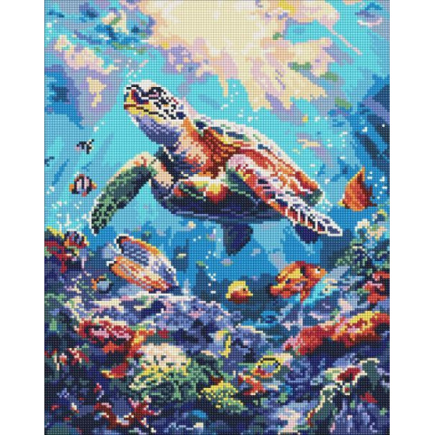 Алмазна мозаїка "Морський спокій" 40х50см, термопакет, ТМ Ідейка, Україна арт: AMO8099