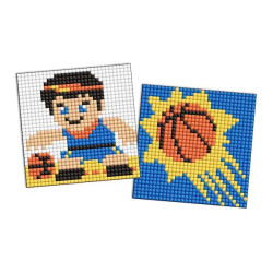 Алмазна мозаїка на самоклеючій основі для дітей "Спорт. Баскетбол" 9*9см, термопакет, ТМ Ідейка, Україна арт: AMS1104