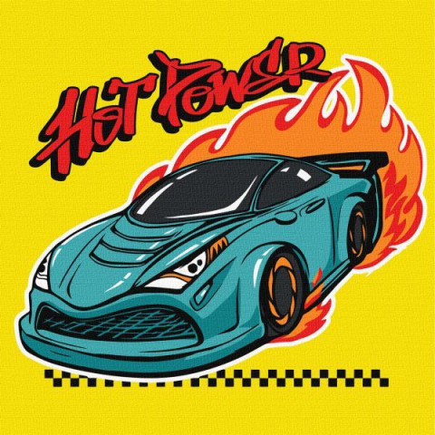 Картина за номерами для дітей "Автоперегони" 25х25см, термопакет, ТМ Ідейка, Україна