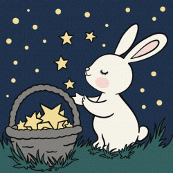 Картина за номерами для дітей "Ловець зірок" 25х25см, термопакет, ТМ Ідейка, Україна арт: KHO1224