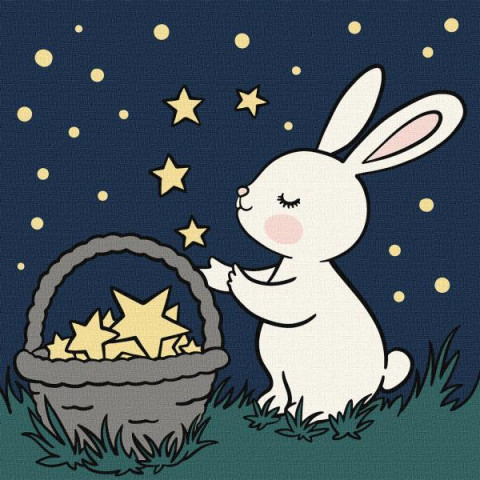 Картина за номерами для дітей "Ловець зірок" 25х25см, термопакет, ТМ Ідейка, Україна арт: KHO1224