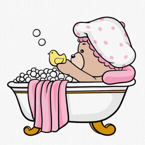 Картина за номерами для дітей "Веселе купання" 25х25см, термопакет, ТМ Ідейка, Україна арт: KHO6141