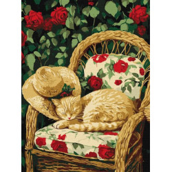 Картина по номерам "Кот в саду" 30х40см, термопакет, ТМ Идейка, Украина