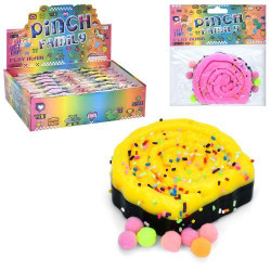 Іграшка антистрес, рулетик/тістечко, 8*7см, мішура, TPR, 2 кольори, в дисплеї, 28*21*8см   арт: MS4573