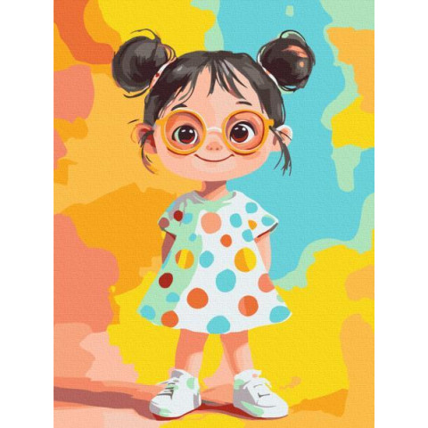 Картина за номерами Дівчинка-веселка, 30*40см, термопакет, ТМ Brushme, Україна арт: KBS0197