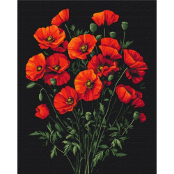 Картина за номерами Чарівність маків, 40*50см, термопакет, ТМ Brushme, Україна арт: BS54146