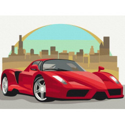 Картина за номерами Червона машина, 30*40см, термопакет, ТМ Brushme, Україна арт: KBS0113