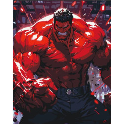 Картина по номерам "Красный Халк" 40*50см, в термопакете, ТМ ART Craft, Украина