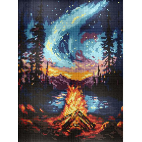 Алмазна мозаїка "Північне сяйво" 30*40см, термопакет, ТМ Ідейка, Україна арт: AMO8133