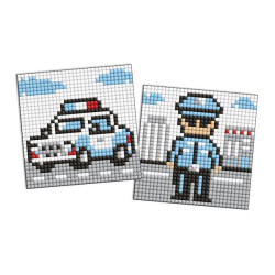 Алмазна мозаїка на самоклеючій основі для дітей "Професії. Поліцейський" 9х9см, термопакет, ТМ Ідейка, Україна арт: AMS1102