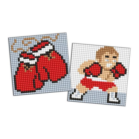 Алмазна мозаїка на самоклеючій основі для дітей "Спорт. Боксер" 9х9см, термопакет, ТМ Ідейка, Україна арт: AMS1128