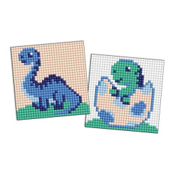 Алмазна мозаїка на самоклеючій основі для дітей "Юрський період. Динозавр 2" 9х9см, термопакет, ТМ Ідейка, Україна арт: AMS1132