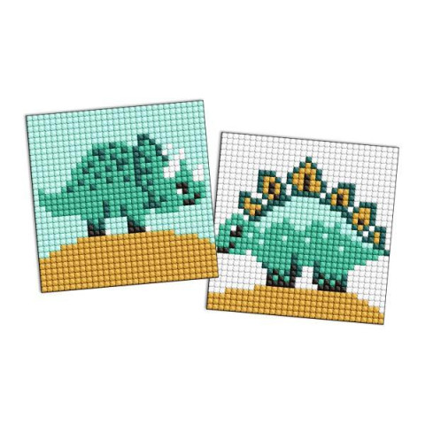 Алмазна мозаїка на самоклеючій основі для дітей "Юрський період. Динозавр 3" 9х9см, термопакет, ТМ Ідейка, Україна арт: AMS1134