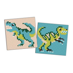 Алмазна мозаїка на самоклеючій основі для дітей "Юрський період. Динозавр 4" 9х9см, термопакет, ТМ Ідейка, Україна арт: AMS1136