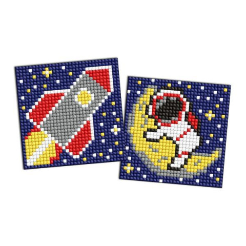 Алмазна мозаїка на самоклеючій основі для дітей "Професії. Космонавт" 9х9см, термопакет, ТМ Ідейка, Україна арт: AMS1146