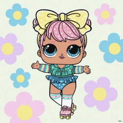 Картина за номерами для дітей "L.O.L. Surprise! Spring Bling Dawn" 40*40см, термопакет, ТМ Ідейка, Україна арт: KHO1101