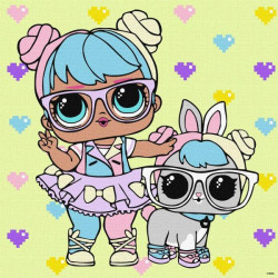 Картина за номерами для дітей "L.O.L. Surprise! TroopSurprise BonBon With HopHop" 40*40см, термопакет, ТМ Ідейка, Україна арт: KHO6288