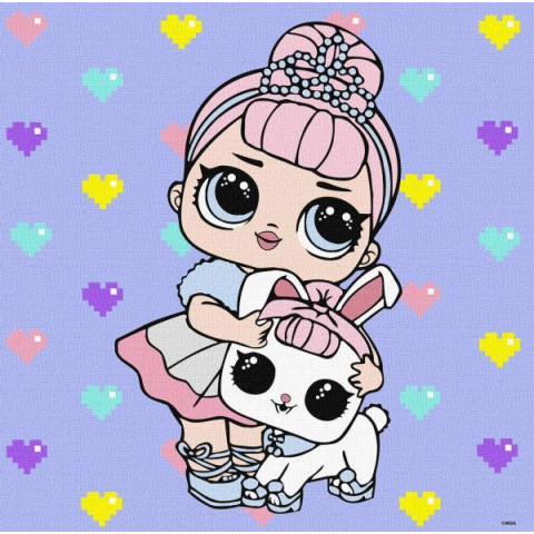 Картина за номерами для дітей "L.O.L. Surprise! TroopSurprise Crystal Queen With Crystal Bunny" 40*40см, термопакет, ТМ Ідейка, Україна арт: KHO6289