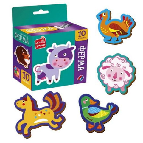 Набір магнітів "Ферма" (укр), в кор. 14*10,5*5,5 см, ТМ Vladi Toys, Україна  арт: VT3106-36