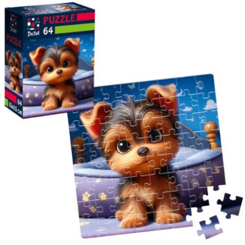 Пазли De.tail. Допитливе цуценя. 64 детали, в кор. 10*7*3см, ТМ Vladi Toys, Україна арт: DT1234-09
