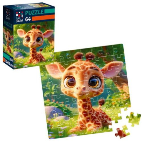 Пазли De.tail. Малий жираф. 64 детали, в кор. 10*7*3см, ТМ Vladi Toys, Україна арт: DT1234-13