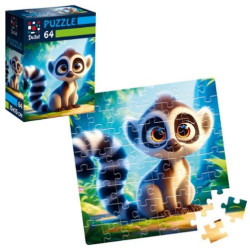Пазли De.tail. Лемур в джунглях. 64 детали, в кор. 10*7*3см, ТМ Vladi Toys, Україна арт: DT1234-14