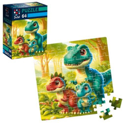 Пазли De.tail. Веселі динозавріки. 64 детали, в кор. 10*7*3см, ТМ Vladi Toys, Україна арт: DT1234-21