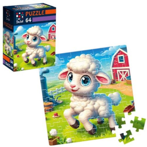 Пазли De.tail. Спритна овечка. 64 детали, в кор. 10*7*3см, ТМ Vladi Toys, Україна арт: DT1234-22