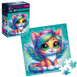 Пазли De.tail. Казковий леопардик. 64 детали, в кор. 10*7*3см, ТМ Vladi Toys, Україна арт: DT1234-23