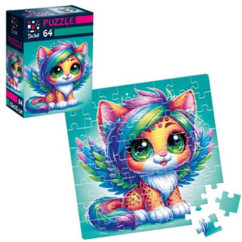 Пазли De.tail. Казковий леопардик. 64 детали, в кор. 10*7*3см, ТМ Vladi Toys, Україна арт: DT1234-23