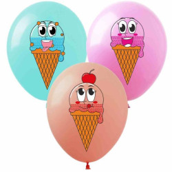 Шарики 12" "Мороженное", ЦЕНА ЗА УП. 50ШТ, пак. 20*15см
