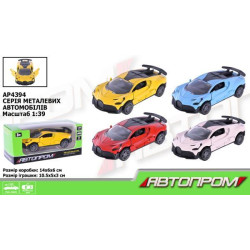 Машина мет. АВТОПРОМ 1:43, 4 цвета, откр.двери, в кор. 14*6*6см