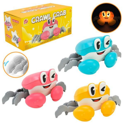 Музыкальная игрушка Краб, 22,5см, музыка, ходит/танцует, 3 цвета, на батар., в кор. 23*11,5*12,5см 