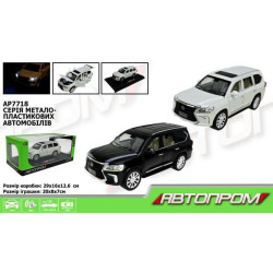 Машина мет. АВТОПРОМ 1:24, 2 цвета, бат, свет., звук, двери откр., в кор. 29*16*12,6см