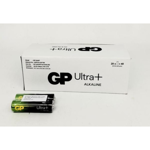 Батарейка GP Ultra Plus Alkaline 1,5V (LR6) щелочная 15AUP21-S2 пвх плёнка, ЦЕНА ЗА УП. 40ШТ